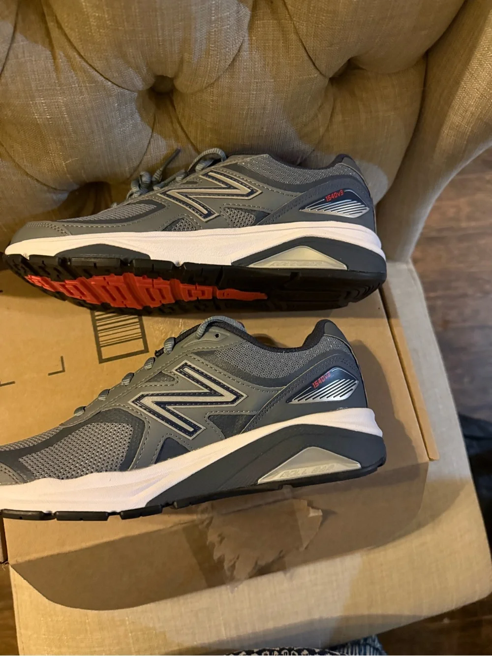 New Balance Women’s Gray and Coral Athletic Sneakers